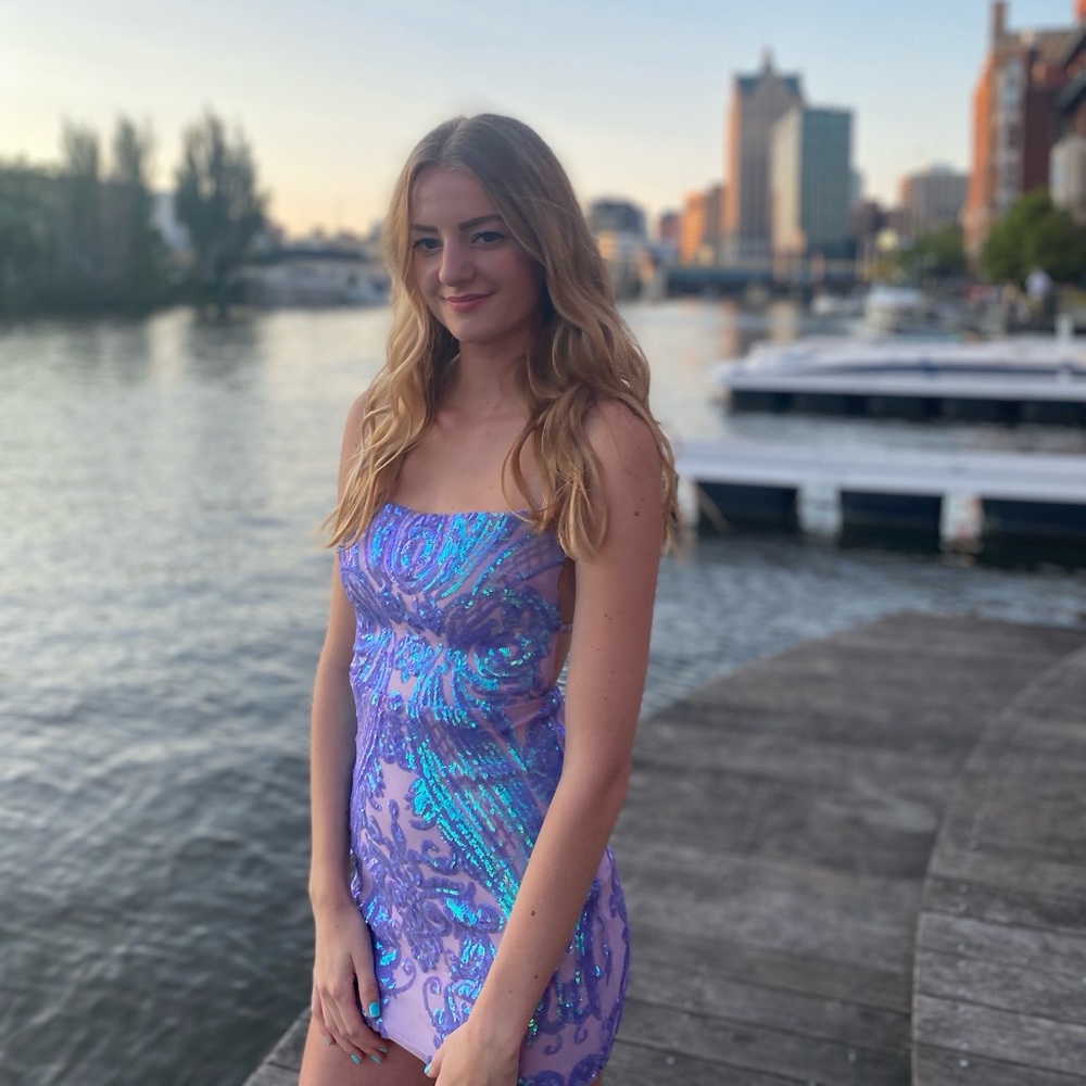 Iridescent/Purple Sequin Dress